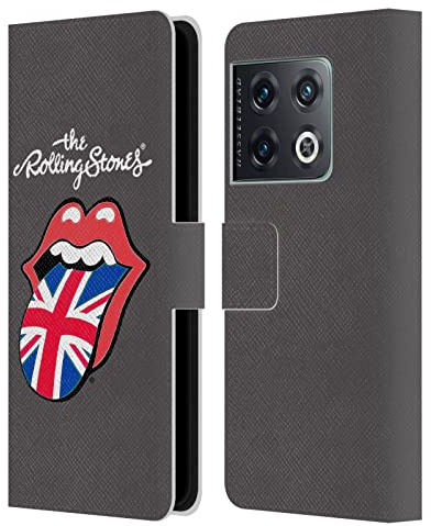 Head Case Designs Officially Licensed The Rolling Stones United Kingdom International Licks 1 Leather Wallet Case Compatible with OnePlus 10 Pro