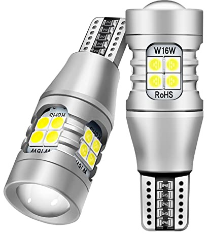 912 921 LED Bulbs for Backup Reverse Lights Canbus Error Free 906 922 T15 W16W LED Bulbs Extremely Super Bright 6000K Xenon White (Pack of 2)