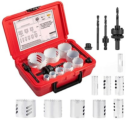 EdvenA Set mit 13 Bimetall-Lochsägen, Lochschneider aus Kobalt mit Dornen für Holz, Trockenbau, Gipskarton aus Aluminium