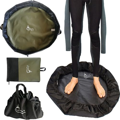 SUQ Matelas à Langer pour Combinaison de Plongée, Matelas à Langer pour le Surf, Sac de Plage Portable, Résistant à l'eau, Avec Sac de Rangement, Poignée et Cordon de Serrage pour les Surfeurs (Vert)