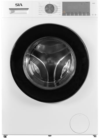 SIA SWM80WM 8kg Freestanding Washing Machine, 1400RPM Spin Speed, A Rated, Smart One Touch Programme, BLDC Inverter, White, 2 Years Parts & Labour Guarantee