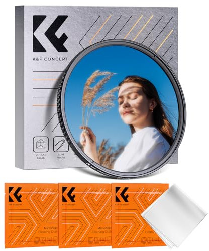 K&F CONCEPT Nano-Klear Filtro Black-Mist 1/4 & Polarizador CPL 2 en 1,Filtro Black Diffusion 1/4 & CPL de Vidrio Óptico con Nano Revestimiento con 3Pcs Paño Limpieza