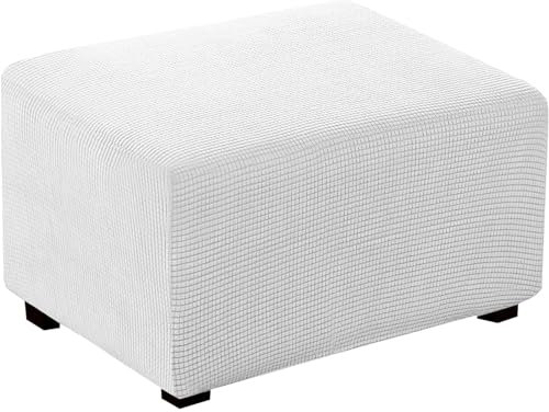 XXL Tiger Print Armchair Cover, Sofa Protector for Ottoman & Stool, White Slipcover for Footstool, Chair Throw, Stylish Reversible Furniture Protector, Easy Care