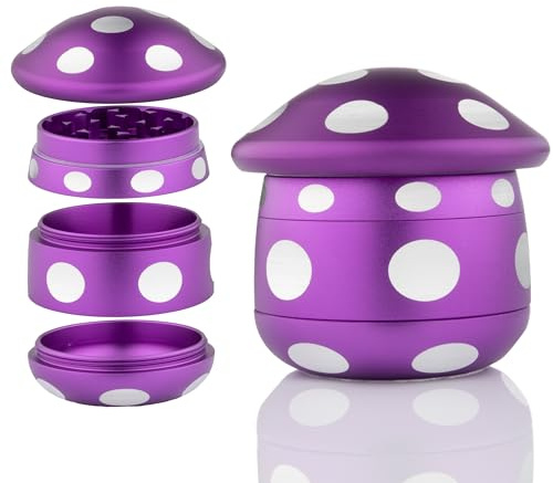 Viberium Grinder Metallo 45 mm- Grinder Belli Tritino, Grinders Kit Original, Accessori per Erbe, Herb Crusher Professionale, Macinino, 4 Pezzi, Viola