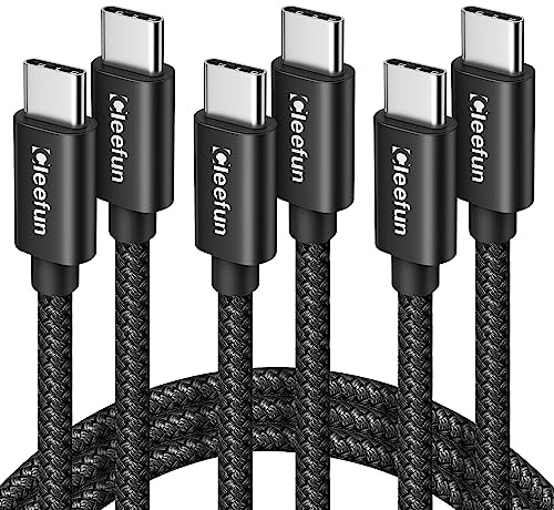 USB C to USB C Cable[1M, 3Pack], New Nylon 60W Type C to C Lead Fast Charging Charger Wire for iPhone 17 16 15 Pro Max, Samsung Galaxy S25 S24 S23 Ultra, iPad Pro 2024/Air 5, MacBook Pro, Pixel 9