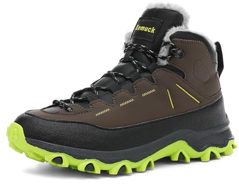 Xemuck Bottines Hiver Enfants Bottes de Neige Garçon Fille Confortables Antidérapantes Doublure Chaude Chaussures en Coton Randonnée Outdoor d'escalade GR.29-38