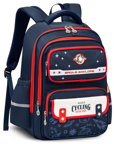 Amythe Zaino per Ragazzi, Zaino Scuola Elementare Bambino per i Gradi 1-5, Zaino Scuola Ragazzo Ergonomico 6-12 Anni, Cinturino Toracico, Strisce Riflettenti, Impermeabile per La Scuo