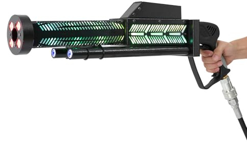 Handhållen Co2-kanon, 50 W Co2-dimmaskin Buhen Effects rökare handhållen dimma maskin med LED-ljus 3 m Co2-slang för Dj, nattklubb, bröllop, fest – 62 x 18 x 8,5 cm