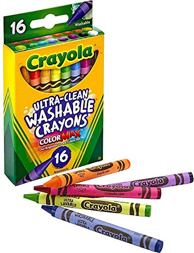 Crayola Ultra-Clean Washable Crayons (526916), 16 Colors
