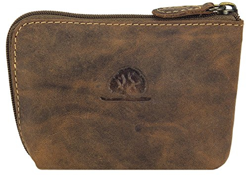 Greenburry Vintage Schlüsseltasche Leder Schlüsselmäppchen braun | 11x8cm