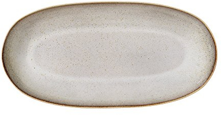 Bloomingville Serviertablett Sandrine, grau, Keramik, 42 x 21 x 3,5 cm