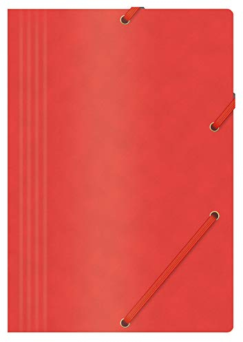 OFFICE PRODUCTS 211940OFFICE PRODUCTS Mappe mit Gummiband Presspan/ Karton A4 390 GSM, Eckspannermappe Gummizug, Sammelmappe für Dokumente, Aufbewahrungs-Zeichen-Mappe, Rot