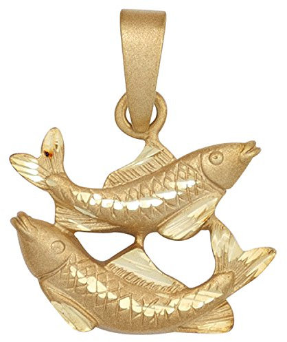Jobo Sternzeichen-Anhänger Fische aus 925 Sterling Silber vergoldet