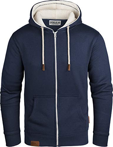 Grin&Bear Hoodie Herren Hoodie Sweatshirt Pullover GB490-NavyBlue-L