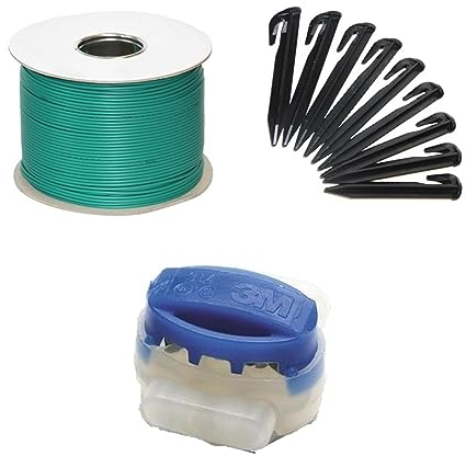 G greengrass tools Lawn robot mowing area extension set cable hook connectors perimeter wire ground pegs clamps - compatible with Yard-Force Husqvarna Automower Gardena Worx, Set:25m+50H+4V