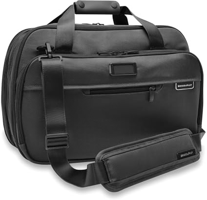 Briggs & Riley Expandable Underseat Cabin Bag, Black, 17 x 8 x 11, 4L, Water Resistant, Nylon, Duffel Bag, Travel, Overnight Trips