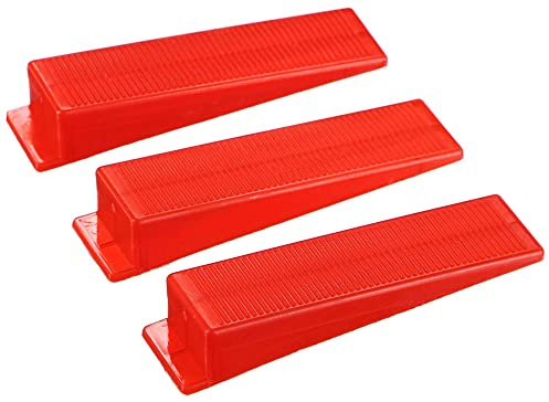 SIXTOL Level System Wedge Floor Leveling Wedges | Tile Levelling | 100pcs Reusable Red Wedges | Bathroom | Kitchen