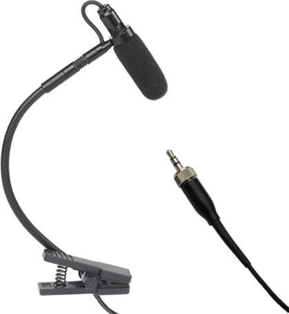 Amagogo Instrumentenmikrofon Kondensator Clip Saxophonmikrofon Schwanenhalsmikrofon für Hörner Blasinstrumente Live-Show Sprachaufzeichnung, L4