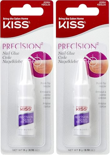 Kiss Nagelkleber mit Dosierspritze 3g Transparent (Packung mit 2)