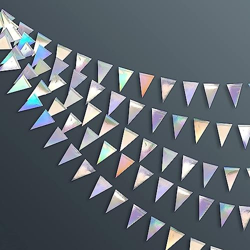 2 stycken färgglada glitterpapper cirkel hängande iridescent rund girlang pappergirlang för födelsedag bröllop jul fest dekoration (6 m)
