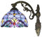 Chao Zan Tiffany Style Wall Sconce, Stained Glass Shade - with Bronze Finish Base, Victorian Baroque Design, Handcrafted Stained Glass Lampshade, Wall Mount Lamp E27 (Image: B)
