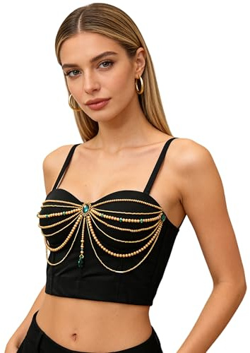 ROYAL SMEELA Corsetto Nero Per Donne Top Bustino Con Spalline Elegante Bustier Cons Perline Tops Corpetto Adulto