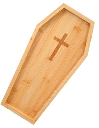 ZCSXK Tabla de Charcutería de Halloween, Tabla De Madera Con Forma De Ataúd Y Calabaza Para Aperitivos, Plato de Mesa Halloween para Queso Fiambres Fruta Fiestas Bodas