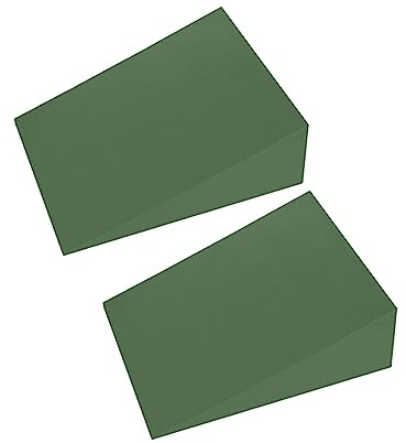 RNXRZANK 2X Blocchi a Cuneo per, Tavole Inclinate, Allungatore per Polpacci, Rampa per Squat, Blocchi a Cuneo Antiscivolo per Squat, Sollevamento Polpacci, Verde 12cmx15cmx5cm