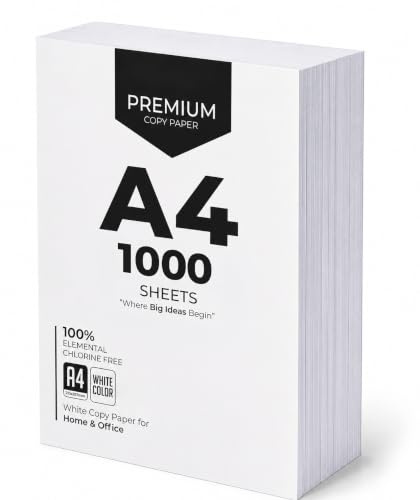 Stick Well A4 Printer Paper - 1000 Sheets, White A4 Paper, Compatible with Inkjet, Laser Printers & Copiers, Multipurpose, Ideal for Home and Office Printing (1000 Sheets)