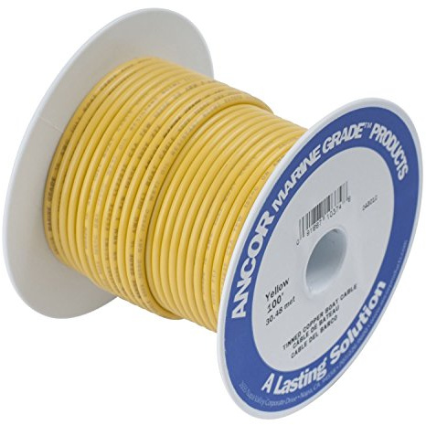 Ancor Marine Grade Primary Wire and Battery Cable (Yellow, 25 Feet, 4 AWG)