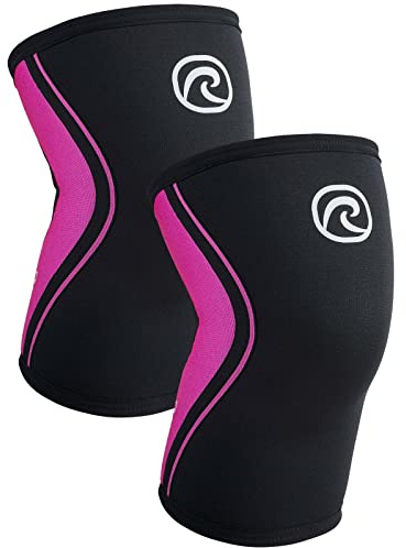 Rehband Knee Sleeve 3mm Neoprene, Lightweight Knee Brace for Endurance and Ball Sports, Unisex Compression Starter Knee-Sleeves, Breathable Running Knee Support, Colour:Pink - 1 Pair, Size:X-Large
