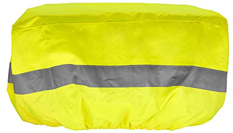 P4B | Regenschutz Fahrradkorb - XL - für Körbe bis 46x36x23 cm | Fahrrad Korbabdeckung | Reflex Neongelb | Wasserabweisende Fahrradkorb Abdeckung mit Reflexstreifen | Fahrradkorbabdeckung