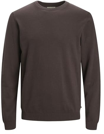JACK & JONES Jjebasic Knit Crew Neck Noos, Suéter para Hombre, Seal Brown, XL