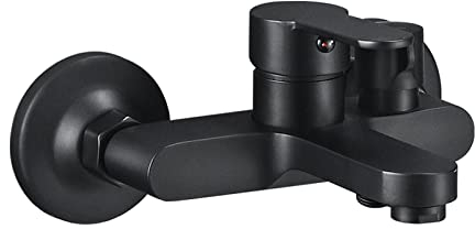 FQYEP Manual Shower Mixer Valve, Wall Mounted Shower Faucet, Black, Shower Faucet Hot and Cold Water, Wall Mounted Shower Faucet, Wall Mounted Bathtub Faucets, Shower Mixer Taps Wall Mounted