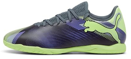 PUMA Herr Future 7 Play Indoor Trainer fotboll sko sneakers, grå skidor elektrisk lila fizzy Apple White, 47 EU, Grå skidor elektrisk lila fizzy Apple Puma White, 47 EU