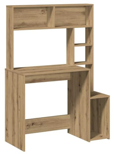 vidaXL Schreibtisch mit Regal Artisan-Eiche 100x45x140cm Holzwerkstoff, Bürotisch, Tisch, PC-Tisch, Computertisch, Laptoptisch, Arbeitstisch