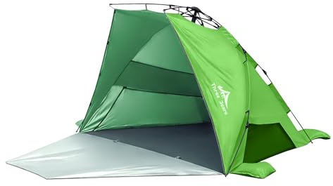 Three Bears Pop Up Strandzelt – UV Schutz LSF 50+, leichte und tragbare Cabana für 3–4 Personen, einfach aufzubauender Sonnenschutz