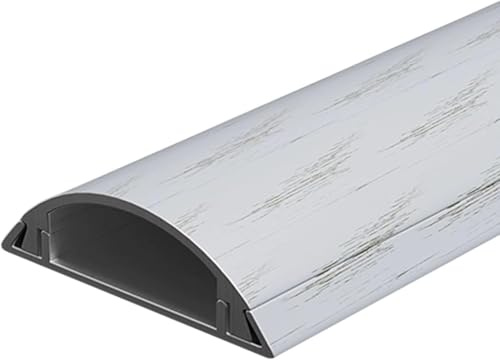 Protecteur De Câble en Métal 39 Pouces De Long, Fort Et Auto-adhésif, Couvre-Cordon De Sol pour Bureaux, Maisons, Entrepôts, Cours Extérieures, White, 50 * 14mm/1.96 * 0.55in