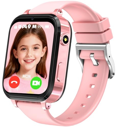clleylise smartwatch per bambini, smartwatch per bambini con GPS, telefono, videochiamata, voce chat, SOS, modalità scuola, contapassi, sveglia, orologio per bambini per ragazze e ragazzi 4-16 anni