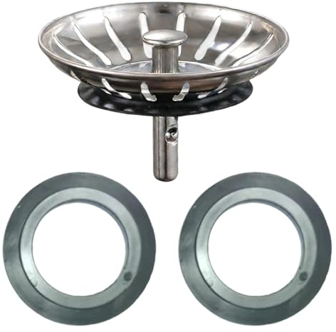 AEUXZA 3 Pezzi Tappo Lavandino Universale in Gomma, Tappi di Scarico con Catenella per Vasca, Lavabo e Cucina, Set 3 Misure, Tenuta Stagna