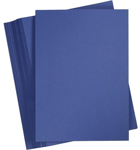 Lot de 100 feuilles cartonnées colorées A4 210 x 297 mm 180 g Bleu nuit