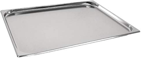 Vogue 23227 Stainless Steel GN 2/1 Pan 20mm 650x530mm Food Container Restaurant, Silver