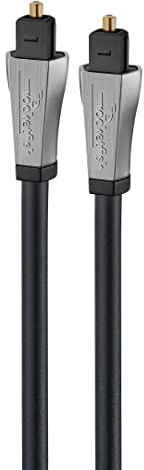 Rocketfish Toslink Optical Audio Cable - Fiber Optic Audio Cable for Home Theater & Sound System - Durable Cable Cord for Quality Audio - Black Optical Cable for TV & Soundbar - 4'