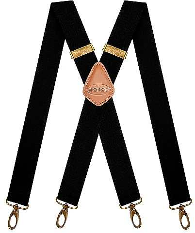 MENDENG Suspenders for Men Vintage 4 Swivel Hook Adjustable Braces Groomsmen