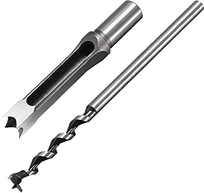 sourcing map Square Hole Drill Bits for Wood 15mm x 215mm Mortising Chisel Bit Auger Cutter Tool for Woodworking Carpentry Drilling Tool