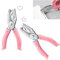 Lhdfyqt 2 Pezzi Perforatore a Pinza, Perforatrice Palmare, Perforatrice di Carta Metallica Pinza, Punzonatrice per fori Palmare, Con Impugnatura Rosa, per Casa, Ufficio, Scuol