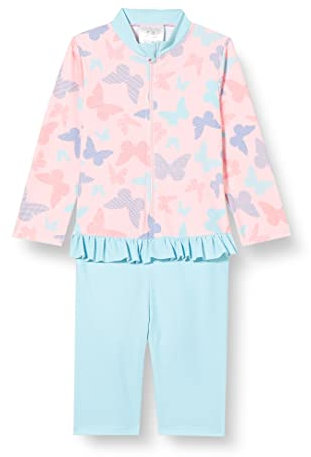 Playshoes UV-Schutz Einteiler Unisex Kinder Badeanzug Schwimmanzug Badebekleidung, Schmetterlinge Langarm, 98/104