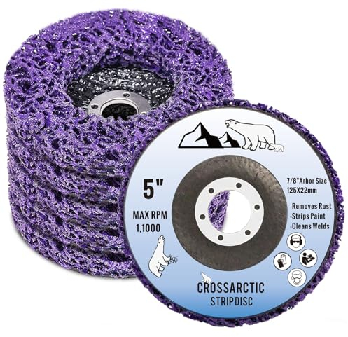 Crossarctic 125mm CSD Scheibe, 5 Stück lila Reinigungsscheiben Schleifscheiben, Nylon Flex Scheiben Entfernung Von Farben Rost für Winkelschleifer