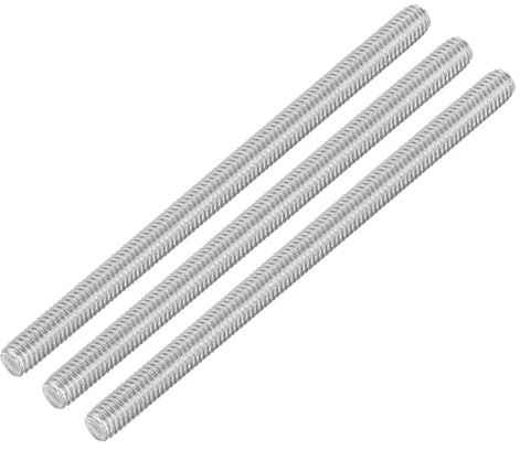 QUARKZMAN M6 x 100mm de Varilla Roscada Completa, 3Pcs Pernos de Barra de Acero Inoxidable Rosca a la Derecha, para Ensamblaje de Muebles y Maquinaria
