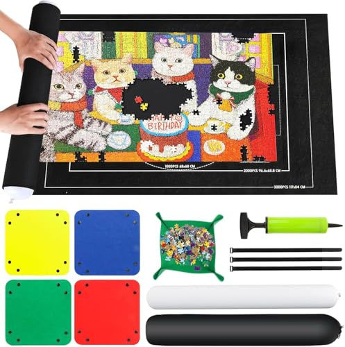 Neuytiky Puzzelmatten- Puzzle Matte 1000 1500 2000 3000 Teile, Tragbare Puzzlematte Puzzle Roll Storage, Practical Accessory for Storing and Transporting Puzzles